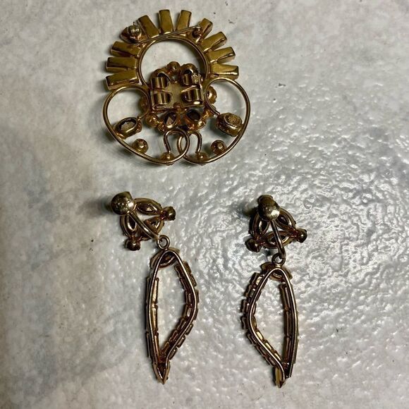 D’ERI Vintage aquamarine rhinestone set - Picture 5 of 6